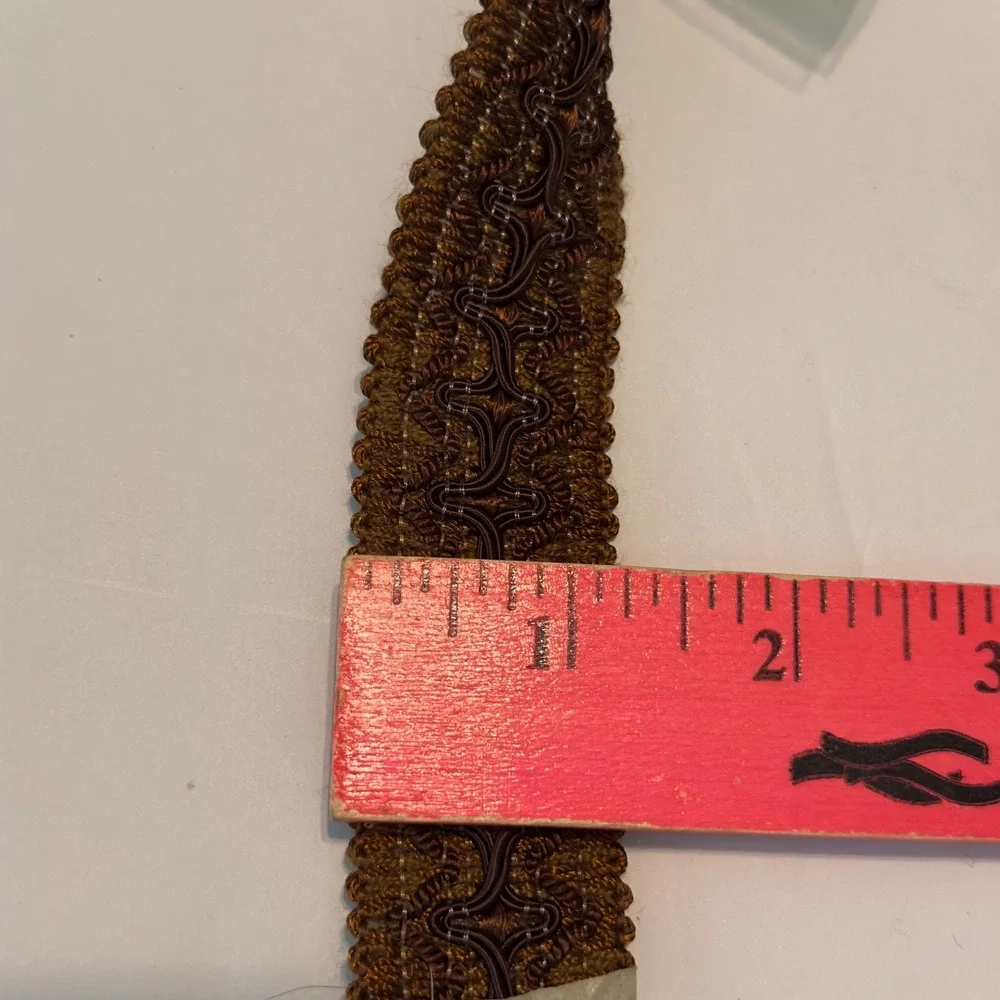 Bronze Brown Scroll Gimp Braid Upholstery Trim 1 Inch Wide 140 Inches Long